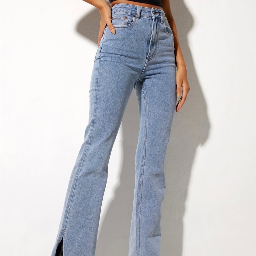 MOTEL ROCKS- split hem flare jeans
